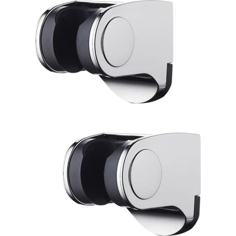 Set mit 2 wiederverwendbaren und robusten Badezimmerhaltern, einfache Montage, silberfarbenes Design