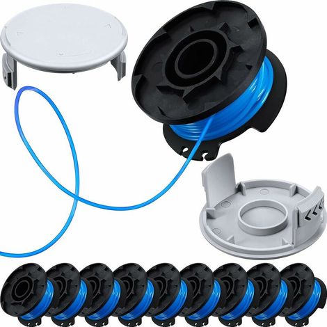 10 Pièces Ac14Rl3A Ligne De Bobine Coupe-Herbe De Rechange 11 Ft 0,065 Pouce Bobine De Corde D'Herbe Ligne De Bobine De Coupe, 2 Bobine Coupe-Bordures Compatible Avec Ryobi 18V, 24V, 40V (1/5)