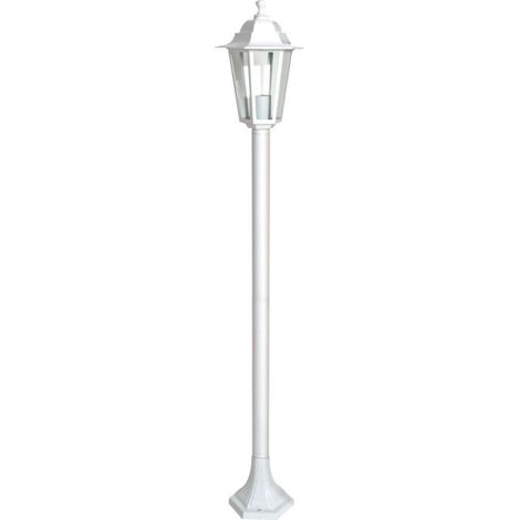Potelet lumineux extérieur 60W E27 – Fonte d'aluminium blanc – Indice de protection IP43 – Dimensions Ø20 x 112 cm
