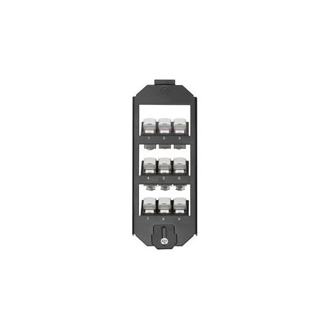 Réservoir souterrain - Pour 9 modules keystone - Compatible avec OBO Bettermann, Ackermann - Sortie of 45° - Métal - Noir