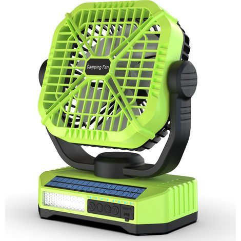 Ventilateur de tente d'extérieur, batterie au lithium ultra-longue durée, ventilateur de camping portable, charge solaire 8000 mAh (1/4)