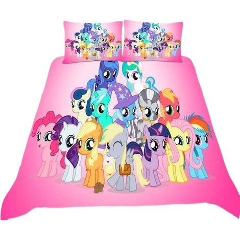 Parure de lit 3 pièces style anime, imprimé dessin animé, housse de couette et taies d'oreiller taille une personne (230 x 230 cm). (1/5)