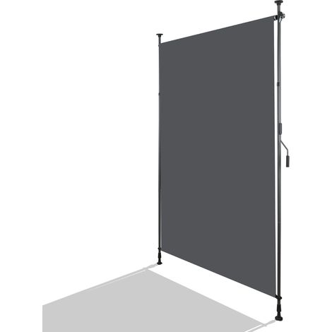 Store vertical extérieur anthracite 150 x 270 cm avec manivelle sans perçage, protection solaire et visuelle pour balcon & terrasse (1/5)