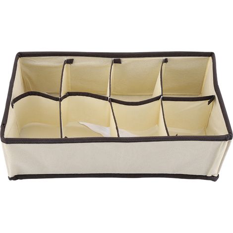 1 boîte de rangement portable pliable et durable pour soutien-gorge, sous-vêtements et chaussettes (8 compartiments) (1/4)