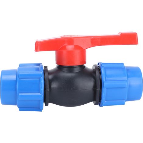 Robinet À Bille Polyéthylène - Raccord À Serrage Pour Tube PE - Adaptateur Intérieur 20 mm - Pour Installation D'Arrosage Et Réseau Eau (1/5)