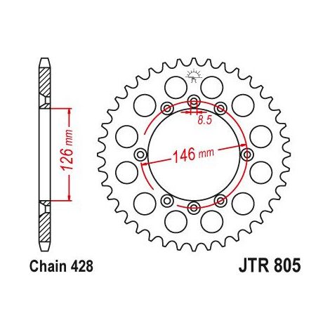Couronne transmission Sifam pour moto Suzuki 125 Ts X 1984 à 1988