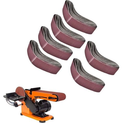 Bande Abrasive 100 x 915 mm, Bandes Abrasives Mixte ( grains 60/80/100/120/150/180) pour Ponceuses à Bande(6 pcs) (1/5)