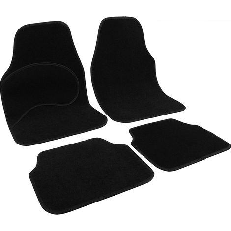 Woltu – Tapis de voiture universel lot de 4 – Tapis en polypropylène noir – Tailles avant 67x45cm et arrière 41x34cm – Résistant aux intempéries (1/4)