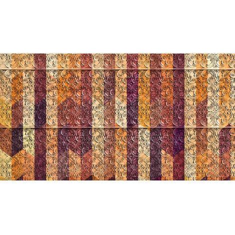 Papier peint panoramique design motif floral Tapisserie panoramique multicolore pour salon Papiers peints panoramique original à rayures (1/3)