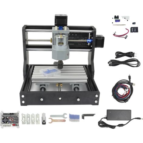 Mini macchina CNC fai-da-te, 3 assi, design compatto, con controllo manuale (1/2)