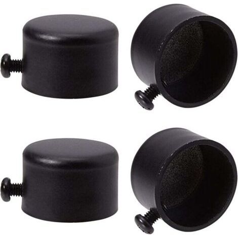 4pcs Embouts de Tringle à Rideau Embouts de Rideau en Métal Noir Embouts avec Vis Embouts de Tringle à Rideau Cylindriques de 28 mm Têtes pour Rideau de Bureau à Domicile Accessoires-Chrom (1/5)