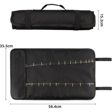 Destornillador de llave inglesa ajustable sin herramientas, alicates, compartimentos con ruedas, organizadores, bolsa de lona enrollable para hombre, cartera pequeña para llaves de vaso (1/3)