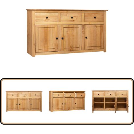 Buffet 135x40x80 cm Pin solide Assortiment Panama - Buffet En Bois - Meuble De Rangement - Commode - Armoire - Mobilier Salon