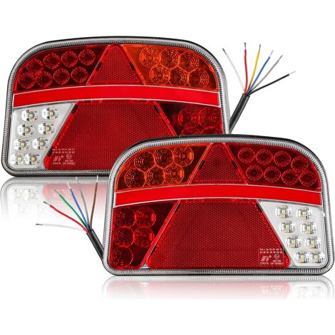 Feux Remorque LED Feu Arrière Remorque 12V 24V Universels Feux de Camion LED Éclairage de Caravane Feu Voiture 7 Fonctions Intégrées Etanche (1/5)