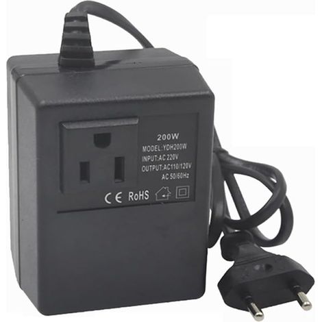 Trasformatore di potenza, regolatore di tensione, convertitore di tensione da 220 V a 110 V, trasformatore step-down, inverter da 200 W, spina europea. (1/5)