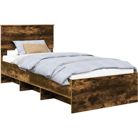 Maison Exclusive - Bettrahmen Geräucherte Eiche 90 x 200 cm Holzw