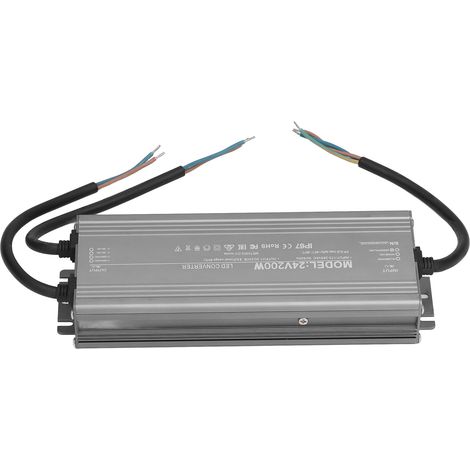 Alimentation étanche IP67 200W Transformateur LED 24V 8.3A AC170-265V Driver de tension constante pour éclairage extérieur (1/5)
