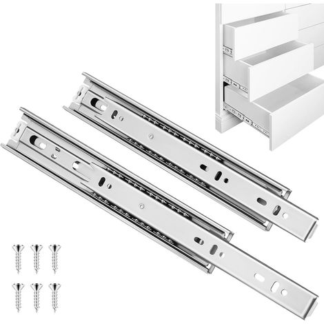 Glissières de tiroir pour armoire, rail en acier inoxydable, 1 paire à (1/5)