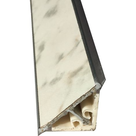 Alzatina in alluminio per top cucina cm 100-200 vari colori - alzatine per tops colore: bianco lunghezza totale: cm 200