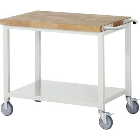 Etabli mobile brut avec contreventement transversal LxPxH 1000x700x880x880-1080mm (1/5)