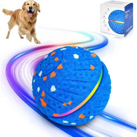 Interaktiver Hundeball, intelligenter Hundeball mit automatischer Bewegung, Hundespielzeugball, 3 Modi, LED-Bälle, wasserdichtes und bissfestes ETPU-Hundespielzeug (blau) (1/5)