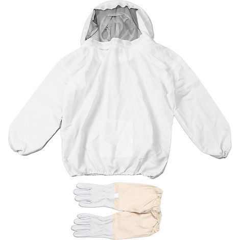 Combinaison anti-abeilles, veste imperméable à capuche, vêtements de protection pour apiculteurs avec gants. (1/5)