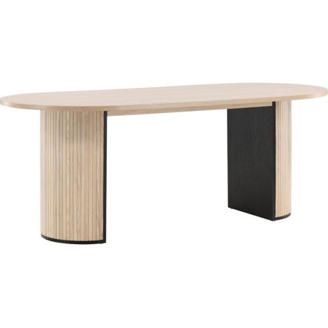Table à Manger Ovale "Bianca" 200cm Naturel (1/5)