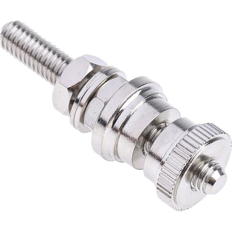 Borne de raccordement RS PRO Argent 30A avec contacts Laiton et placage Nickel, diamètre 5mm ( Prix pour Paquet de 5 ) (1/3)