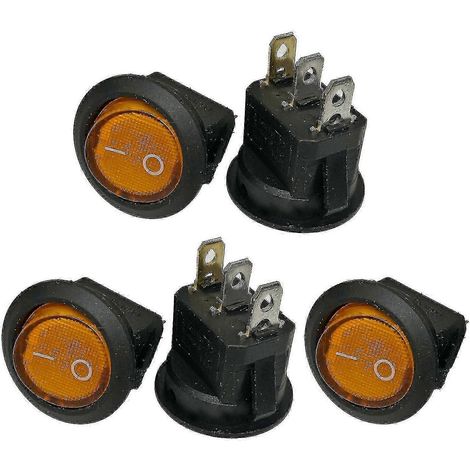 Panneau de commande à joystick avec éclairage LED compatible avec les camping-cars, les camions ou les bateaux. Bouton d'alimentation électronique (jaune). (1/5)
