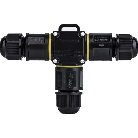 Connecteur de câble étanche IP68 - Boîte de jonction en T, connecteur étanche à 3 fils - Connexion de jardin extérieur - Dérivation de câble 6-11 mm - Boîtier électrique externe étanche