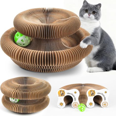 Griffoir pour Chats Carton - Grattoir Multi-Formes Pliant (1/5)