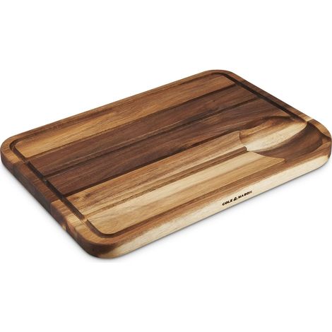 Cole & Mason H722129 Berden Tagliere da Cucina di Carne, Scanalatura del Succo, Asse Per Tritare Arrosti, Prosciutti, Affettati, Legno di Acacia, 467mm x 347mm x 29mm, Non Adatto per Lavastoviglie (1/5)