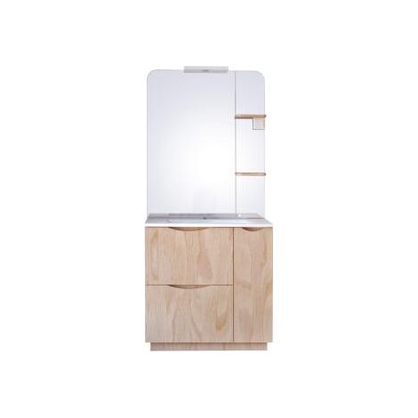 ONDEE ZEN - Meuble de salle de bain à poser PALERMO - 80cm - Bois - mélaminé - Livré en kit