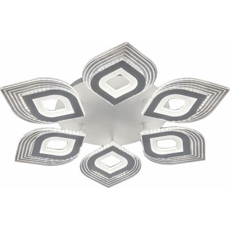 Plafoniera LED Moderna 55W 4400lm CCT Switch 3000K 4000K 6500K Soffitto 6 Elementi Acrilico 625x625mm Interno IP20 Fascio 300°