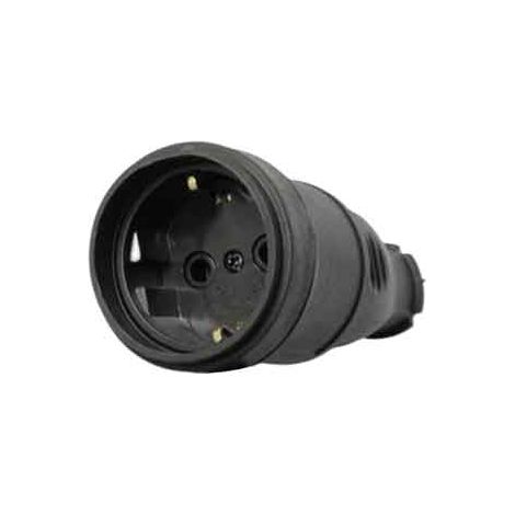 PRESA MOBILE SCHUKO 16A IN GOMMA CARDINALE 2P+T