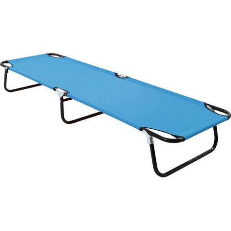 Chaise longue pliable, Transat, Bain de soleil, Chaise de jardin Acier Bleu turquoise ZSE1890 (1/5)