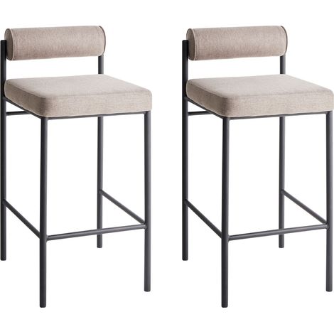 Set mit 2 Barstühlen AMAYA Stoff Taupe