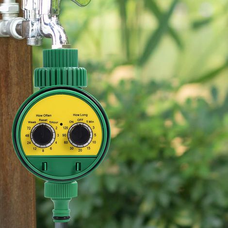 Automatischer elektronischer Doppelregler-Regner, Gartenbewässerungstimer, multifunktionaler Schlauchwassertimer, sparsamer Controller. (1/5)
