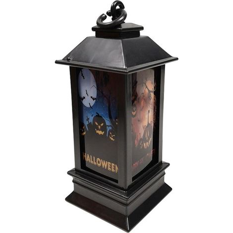 Lanternes LED Halloween, lampe de table sans fil, décoration de fête, pile incluse, design lumineux pour ambiance effrayante. (1/5)