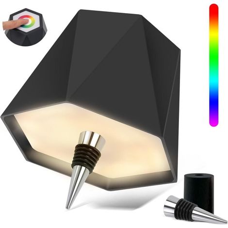 LED Akku Flaschenlampe Dimmbar 16 Farben RGB Flaschenlicht IP54 Wasserdicht Kabellose Touch Flaschenlichter 5200mAh Akku Tragbare Wiederaufladbare Tischlampe für Innen und Außen Restaurant (1 Stück) (1/4)