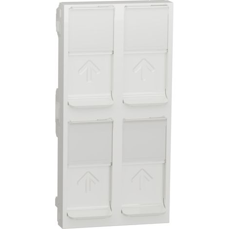 Tapa cuádruple RJ45 Keystone blanca NU946218 de Schneider (1/5)