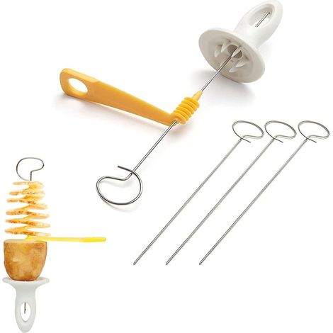 Spirale Twister de Pommes de Terre, Coupeur de Tour de Pomme de Terre, Coupe-Pommes de Terre en Spirale, Pommes de Terre Manuel Spiral Cutter, pour Tour de Pommes de Terre, Barbecue (1/5)