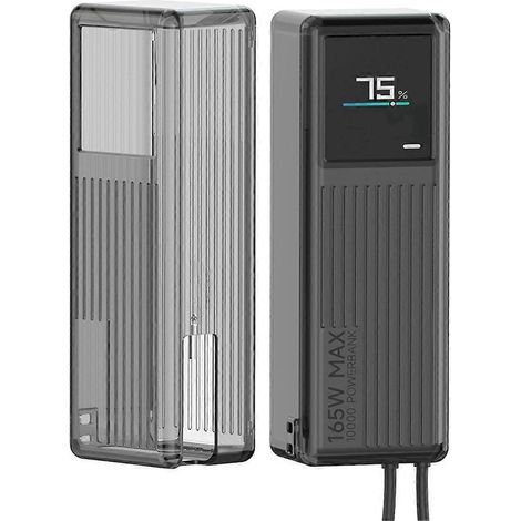 Schwarze, transparente TPU-Hülle für 165W 10000mAh Powerbank (1/5)