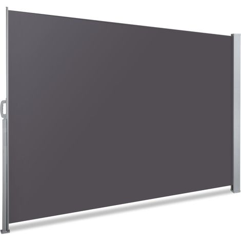 VOUNOT 1.8 x 3 m Side Awning Retractable, Privacy Screen for Patio, Garden, Balcony, Terrace, Black