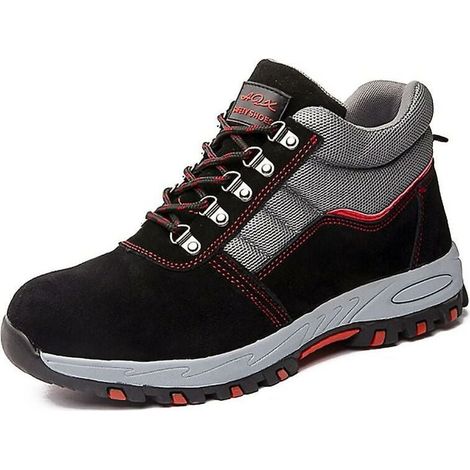 Bottes de sécurité homme imperméables, chaussures de travail à bout acier, bottines chaudes et solides, pointure 46. (1/4)