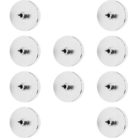 [Lot de 10] Aimant Néodyme D48-80kg, crochet à base aimantée, ventouse renforcée pour fixation lourde (1/5)