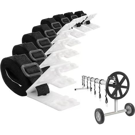 Kit de Fixation 8 pièces avec Clips et Boucles, Sangles de Fixation, Film de Piscine pour Piscine Universelle Hors Sol, Bâche/Couverture de Piscine (1/5)