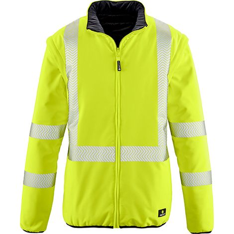 Warnschutz-Softshellwendejacke RENO leuchtgelb/schwarz Größe S (1/5)