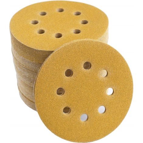 30 selbstklebende 5-Zoll-Schleifscheiben, Körnung 120, für Exzenterschleifer, 8 Löcher