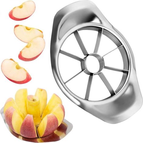 Cortador de manzanas, acero inoxidable 304, 8 cuchillas, para cortar frutas y verduras, diámetro máximo 9 cm, cocina (1/5)
